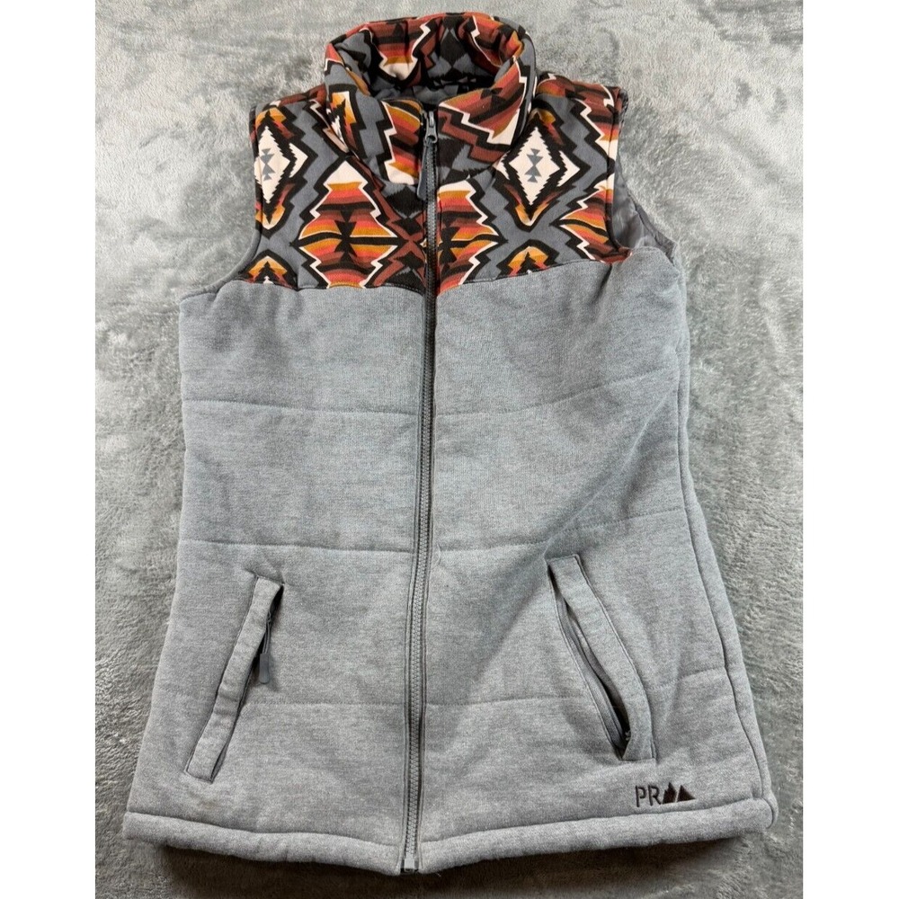 Powder River Outfitters Vest Mens M Gray Panhandle Aztec Puffer Cowboy Western